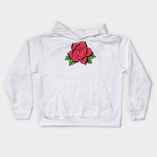 Traditional Tattoo Red Rose Kids Hoodie